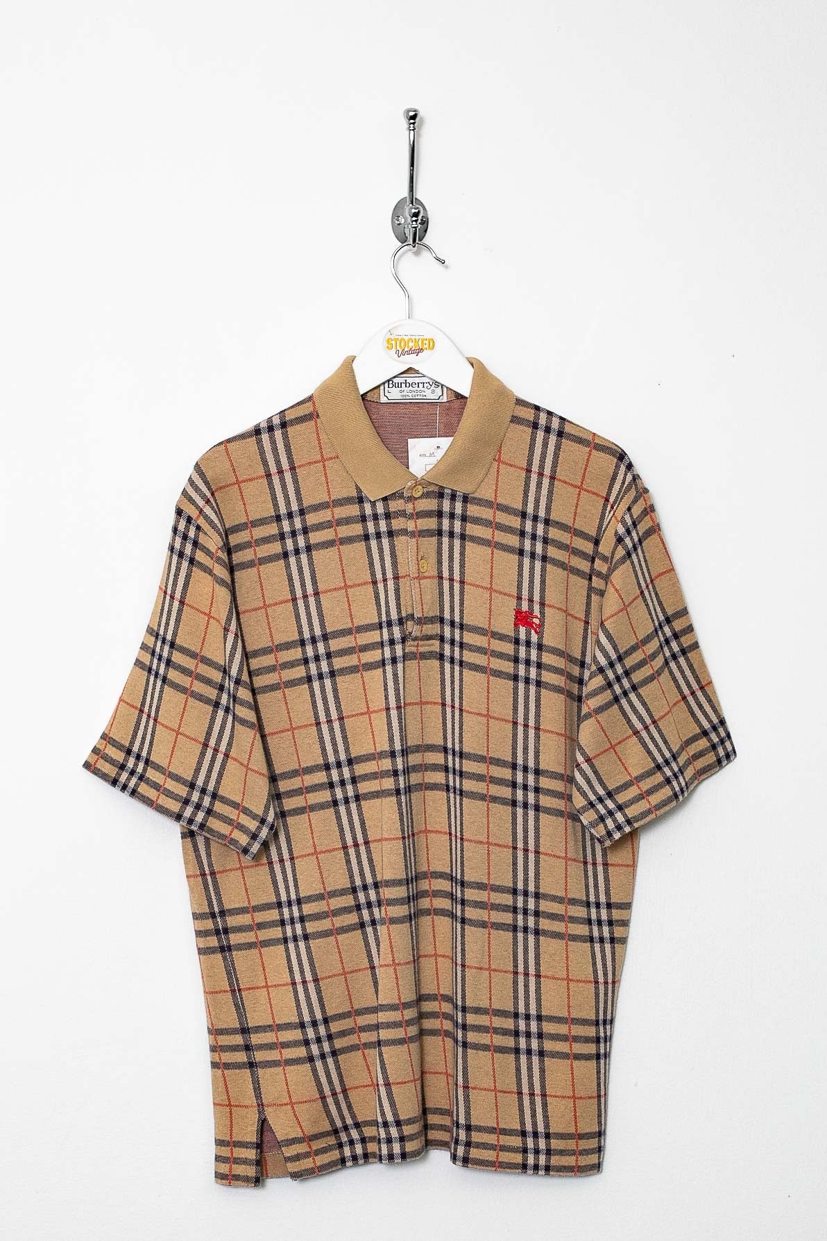 90s Burberry Nova Check Polo Shirt (M)