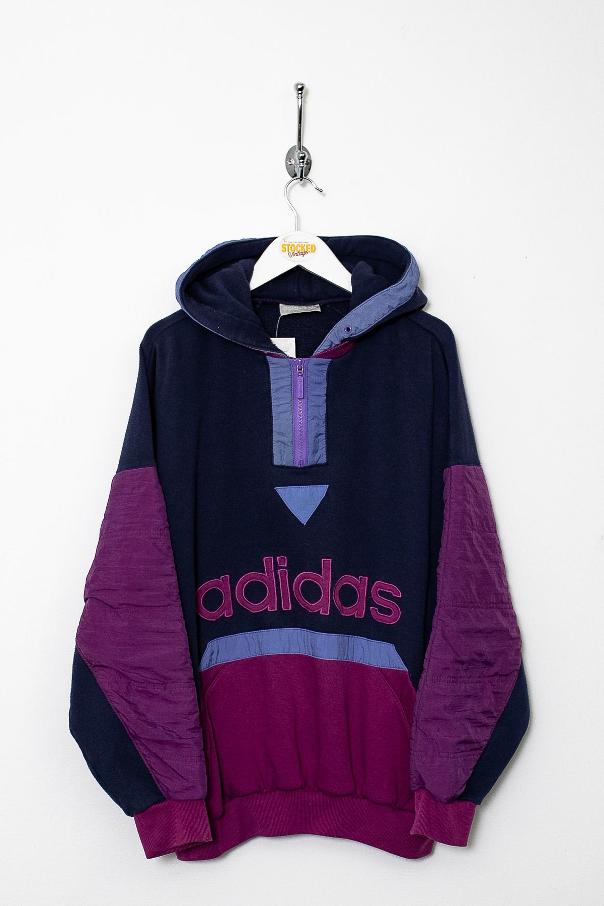 90s Adidas 1/4 Zip Hoodie (L)