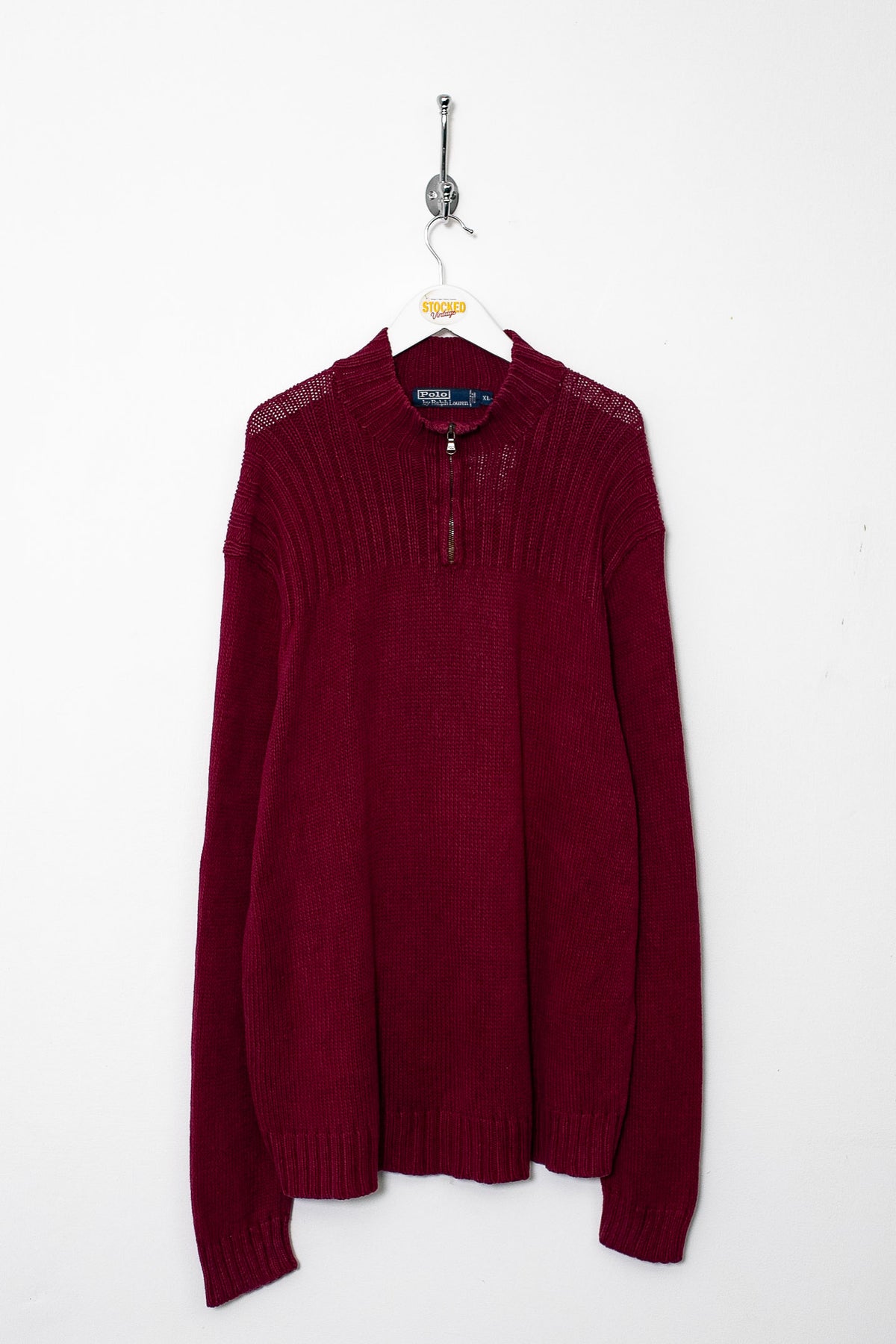00s Ralph Lauren 1/4 Zip Knit Jumper (XL)
