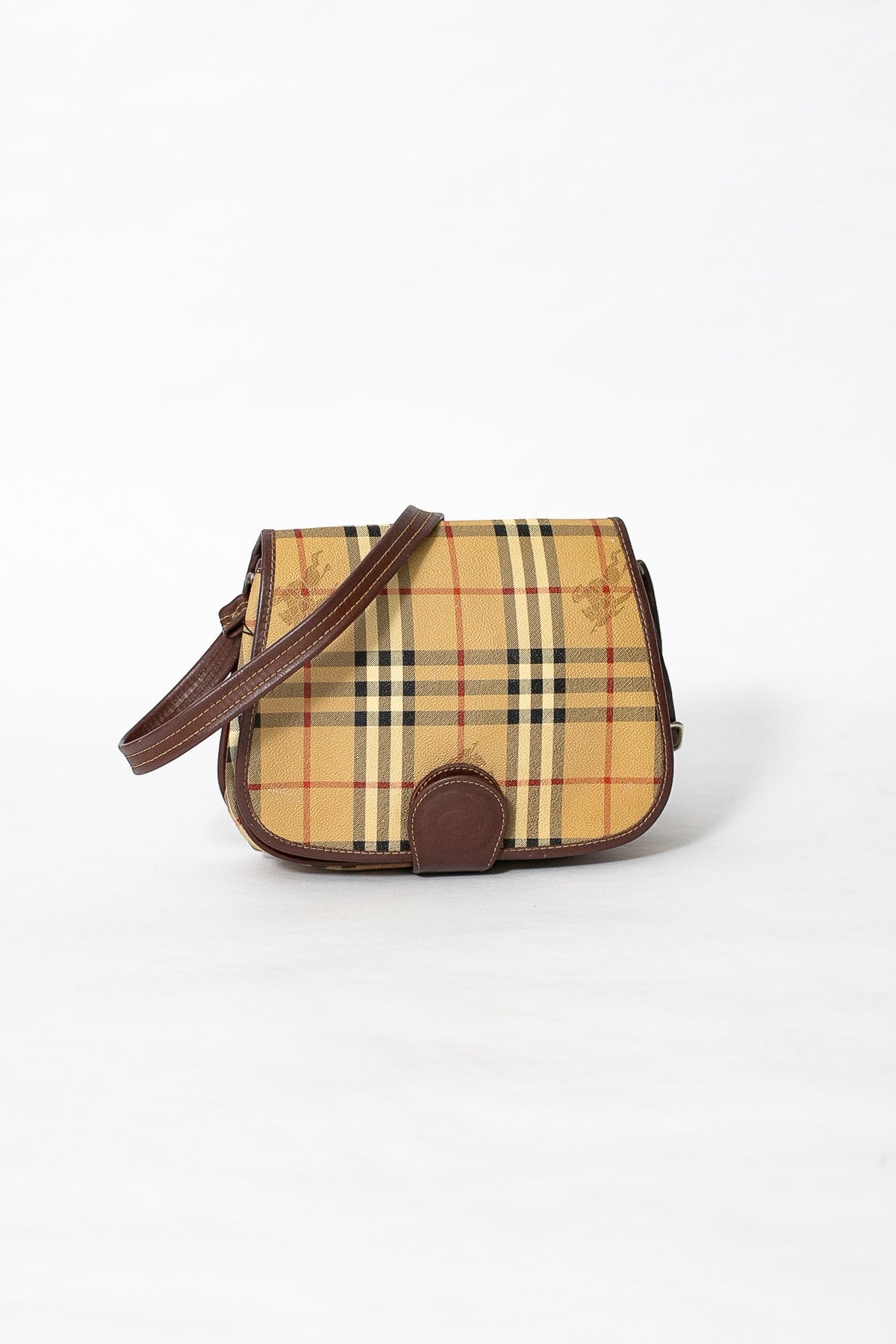 90s Burberry Nova Check Saddle Bag