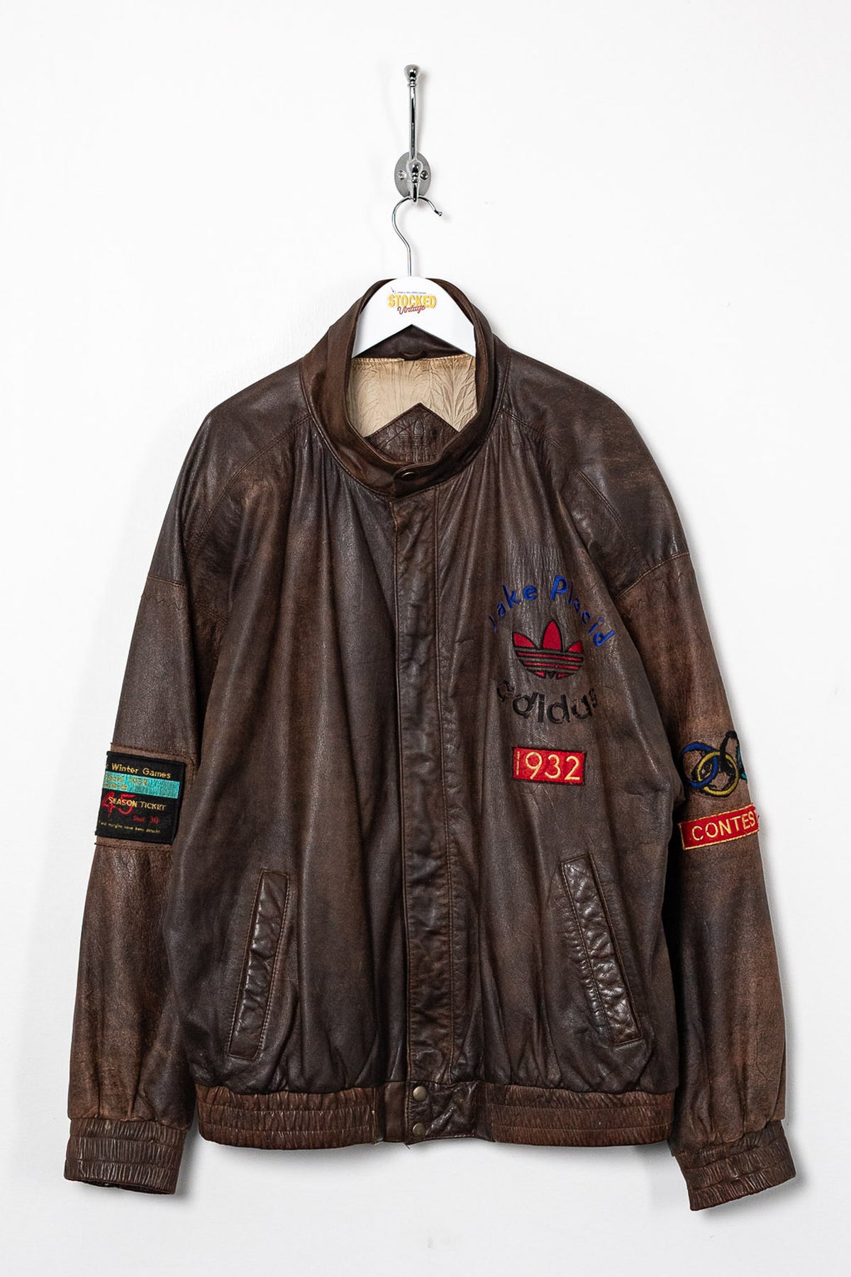 Rare 90s Adidas Olympics Leather Jacket (L)