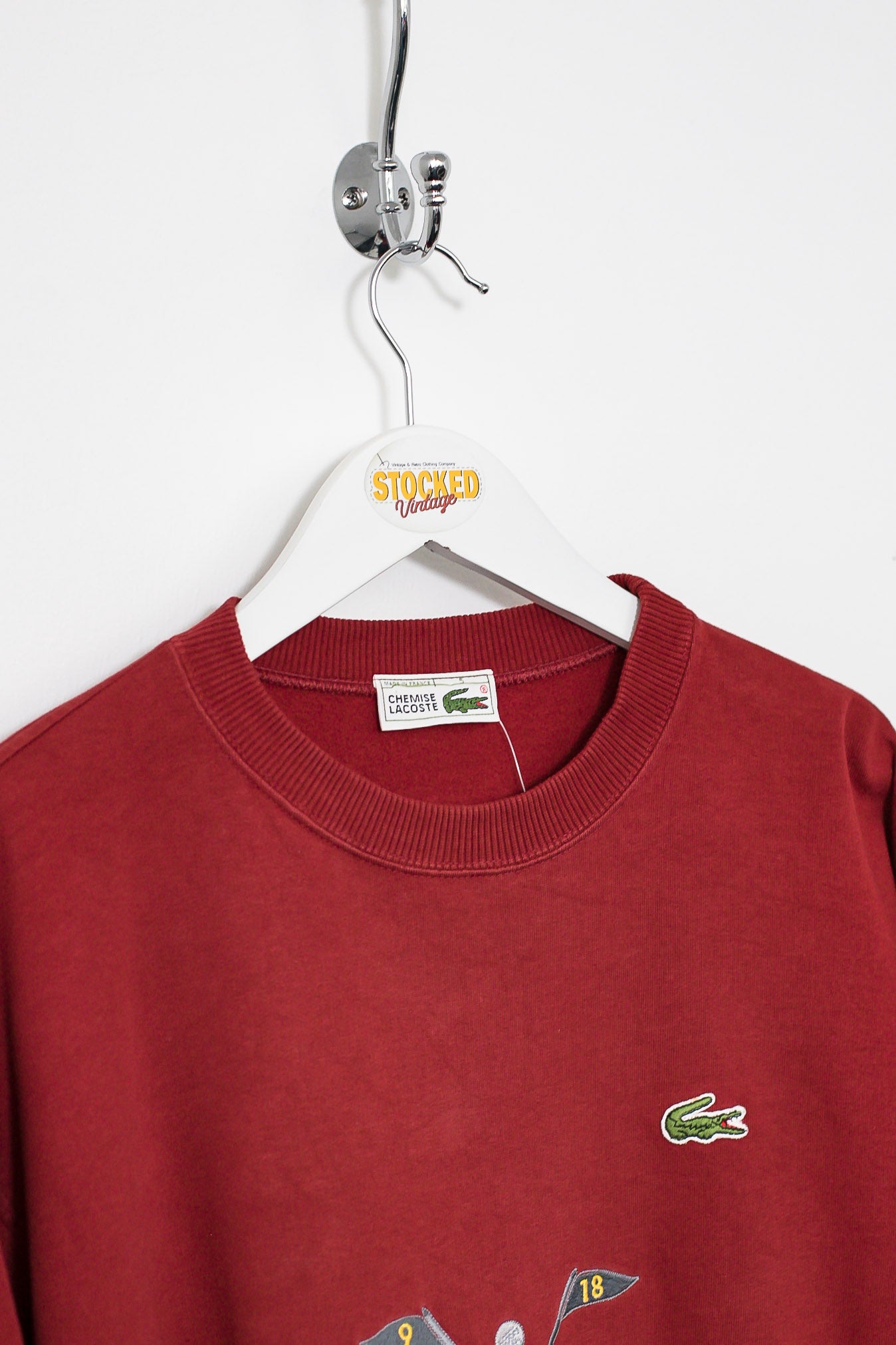 Red deals lacoste sweatshirt