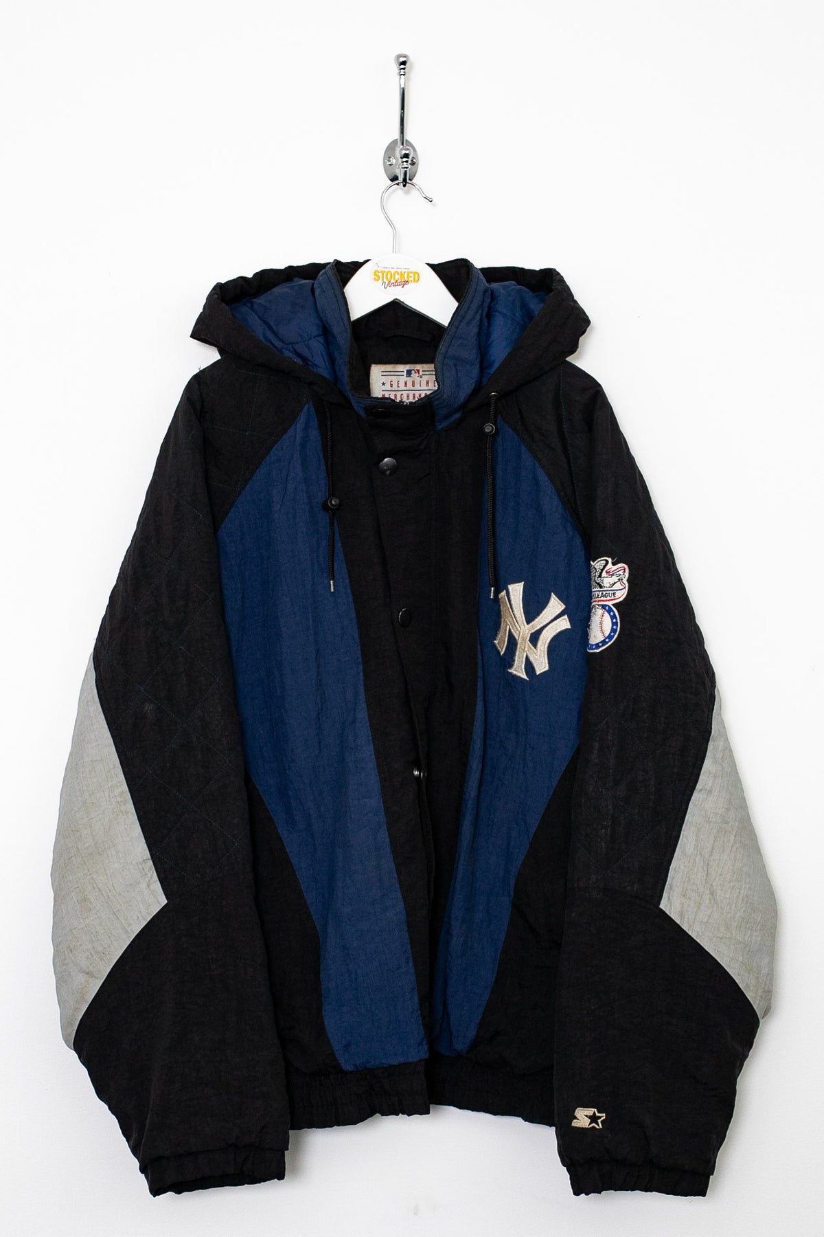 90s Starter NY Yankees MLB 1/4 Zip Padded Jacket (L)