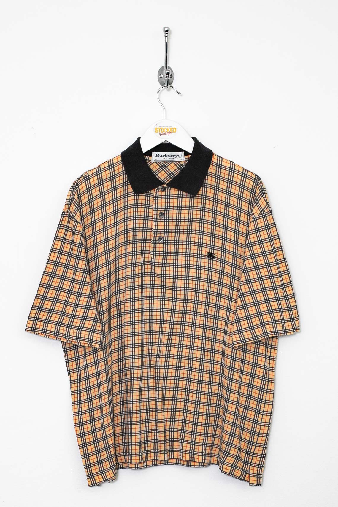 90s Burberry Nova Check Polo Shirt (S)