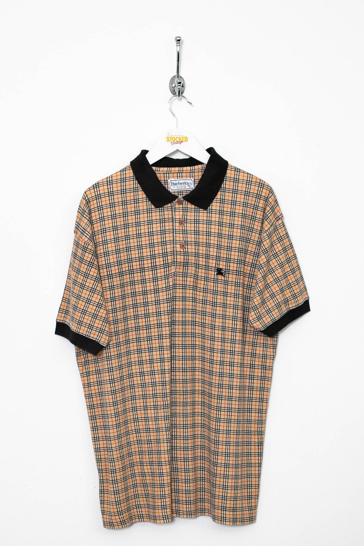 90s Burberry Nova Check Polo Shirt (M)