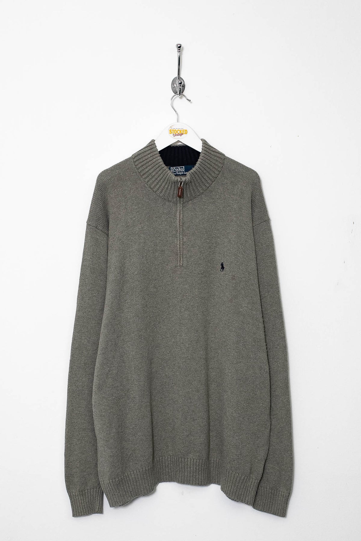 00s Ralph Lauren 1/4 Zip Knit Jumper (XL)