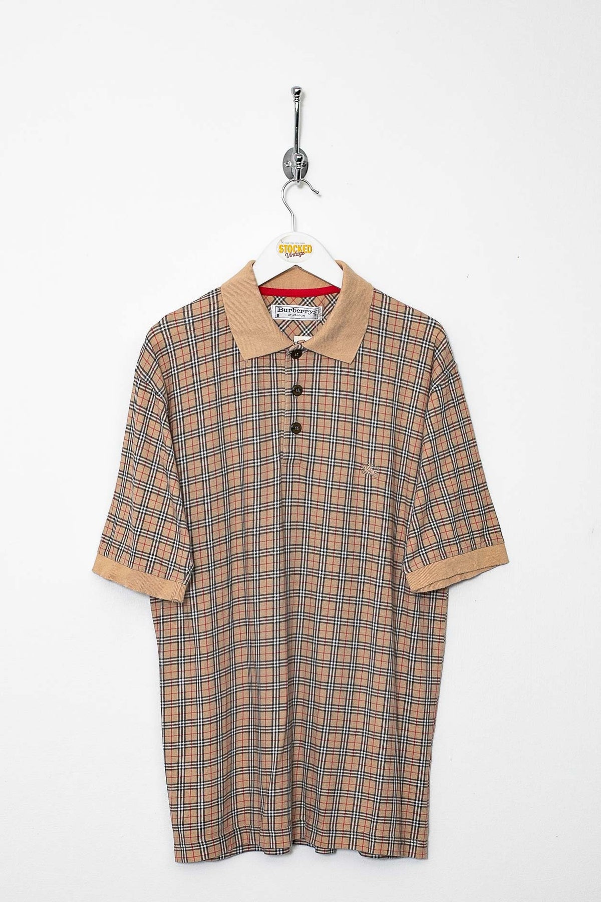 90s Burberry Nova Check Polo Shirt (S)