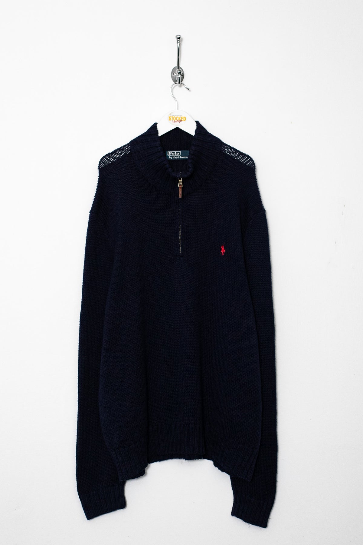 00s Ralph Lauren 1/4 Zip Knit Jumper (XL)