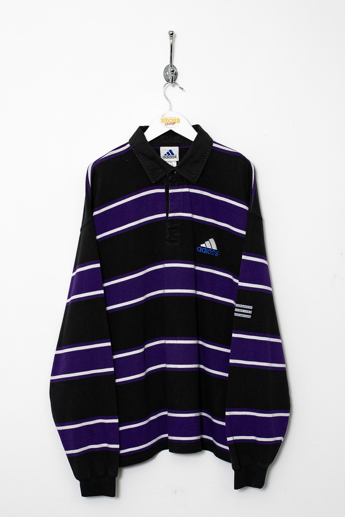 90s Adidas Long Sleeve Polo Shirt (XL)