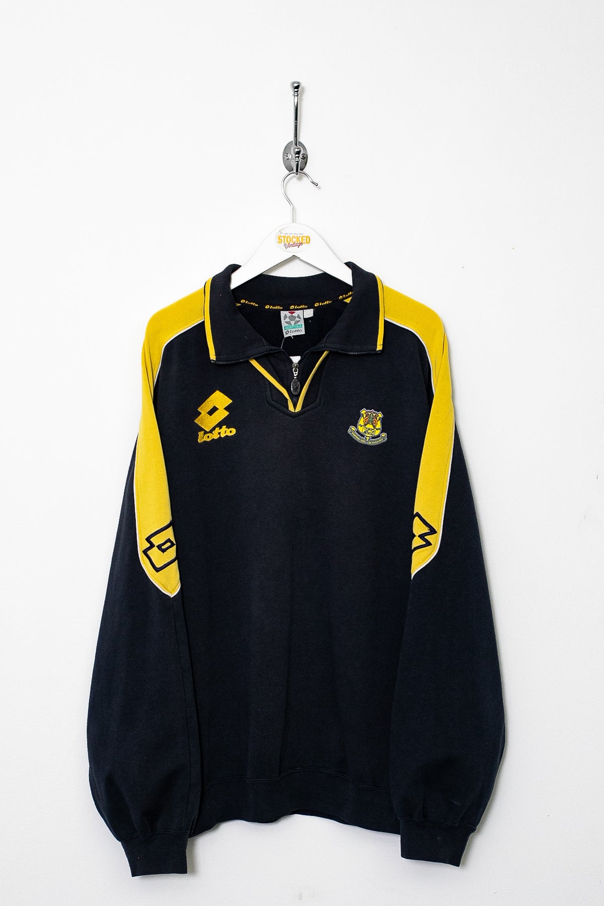 00s Lotto FC De Gueugnon 1/4 Zip Sweatshirt (L)