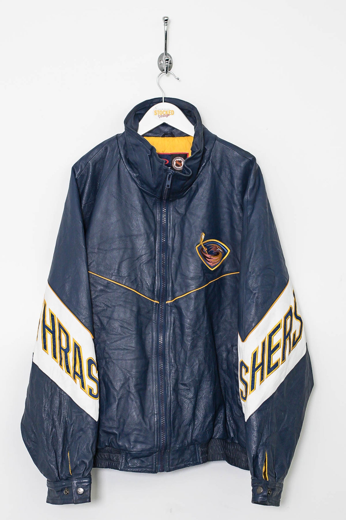 90s NHL Atlanta Thrashers Leather Jacket (XL)