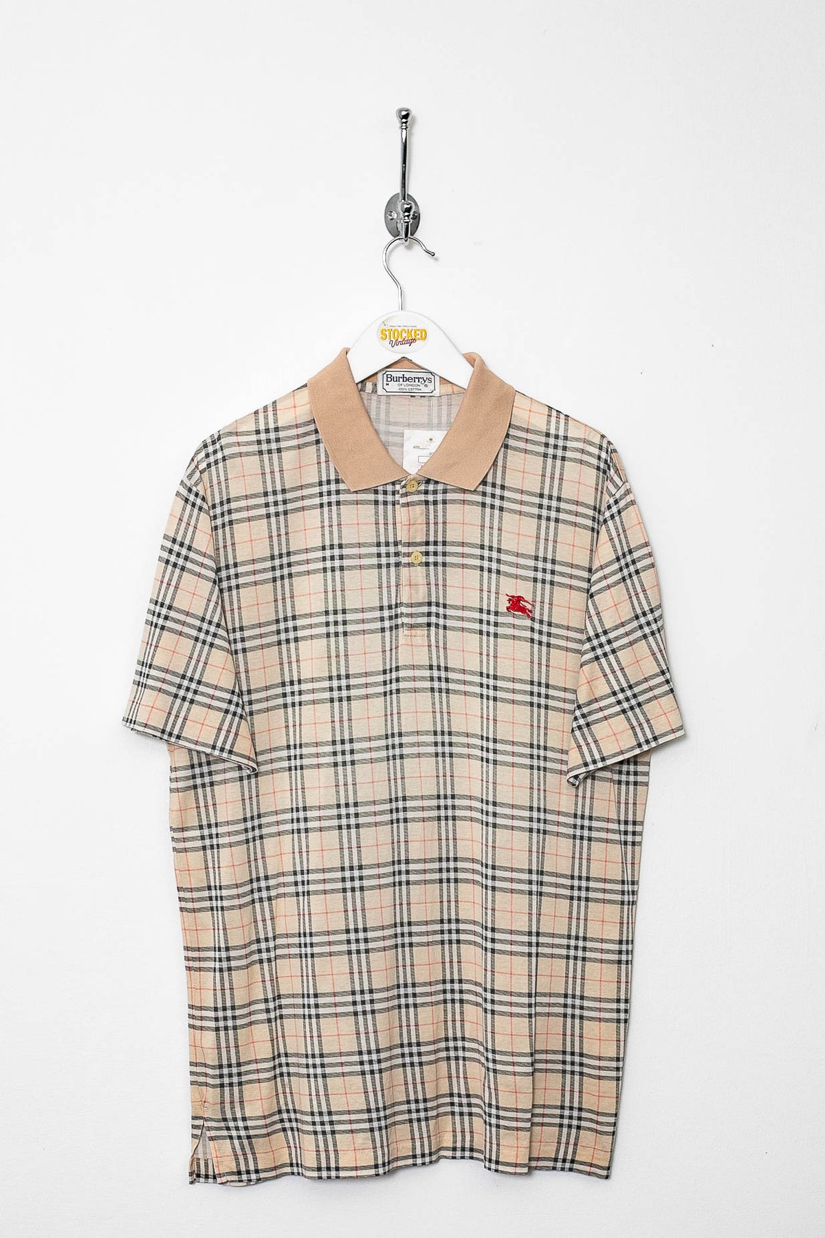 90s Burberry Nova Check Polo Shirt (M)