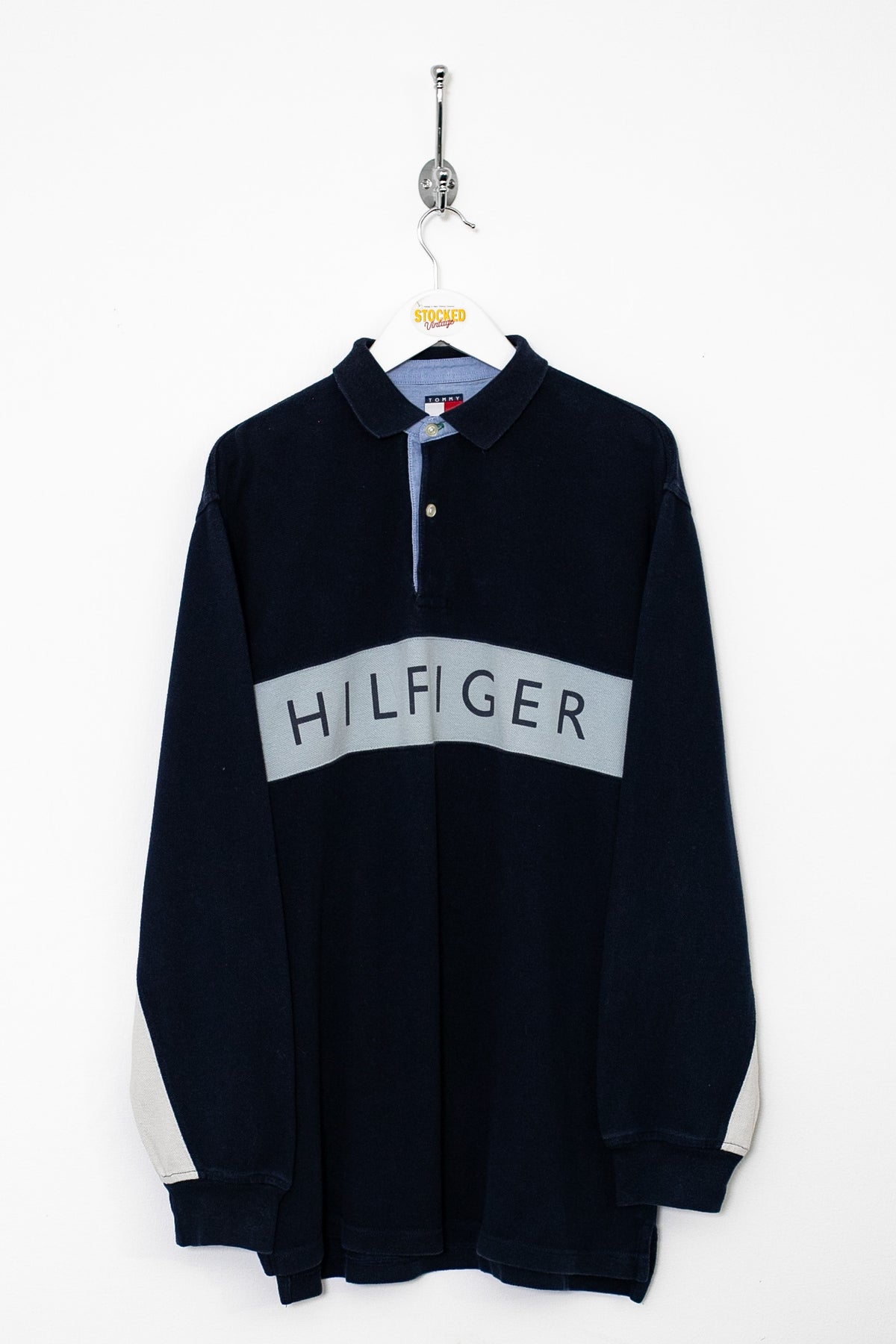 90s Tommy Hilfiger Long Sleeve Polo Shirt (M)