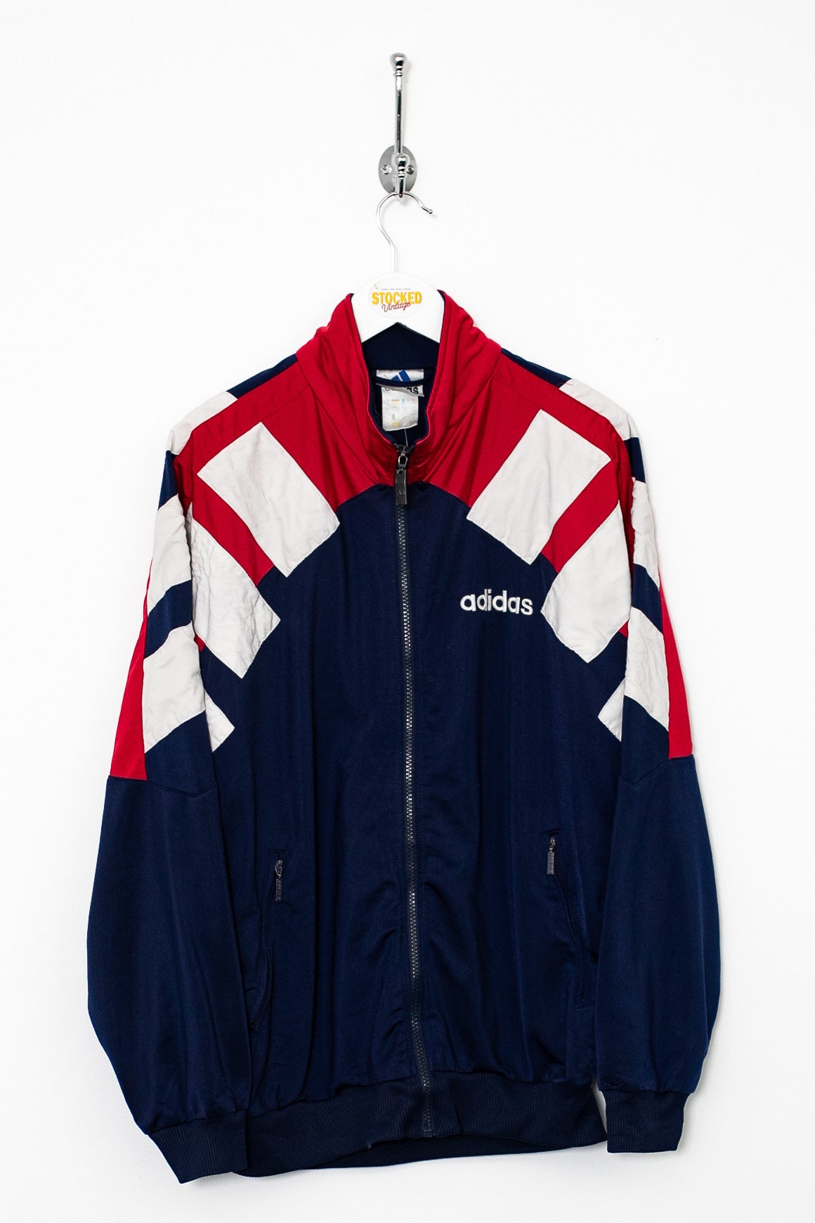 Red and blue vintage adidas store bomber jacket