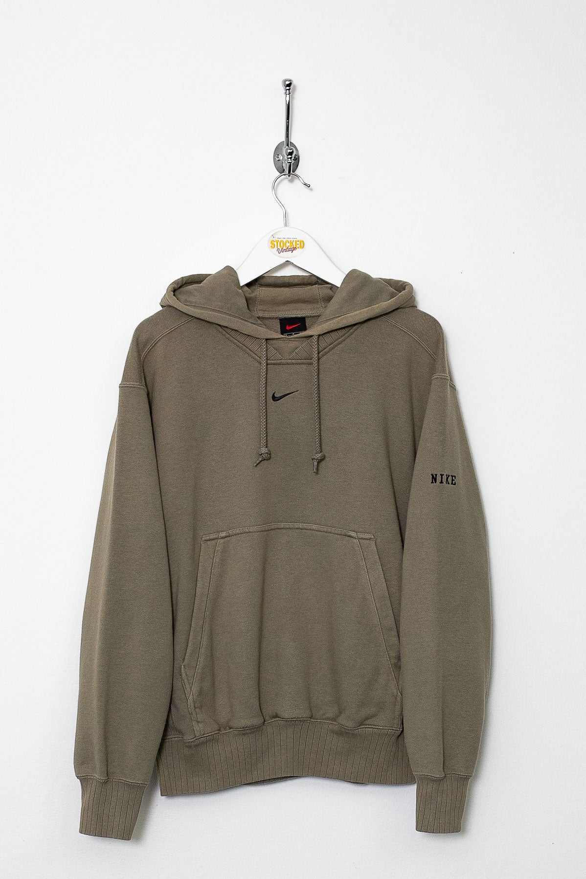 brown nike hoodie center swoosh