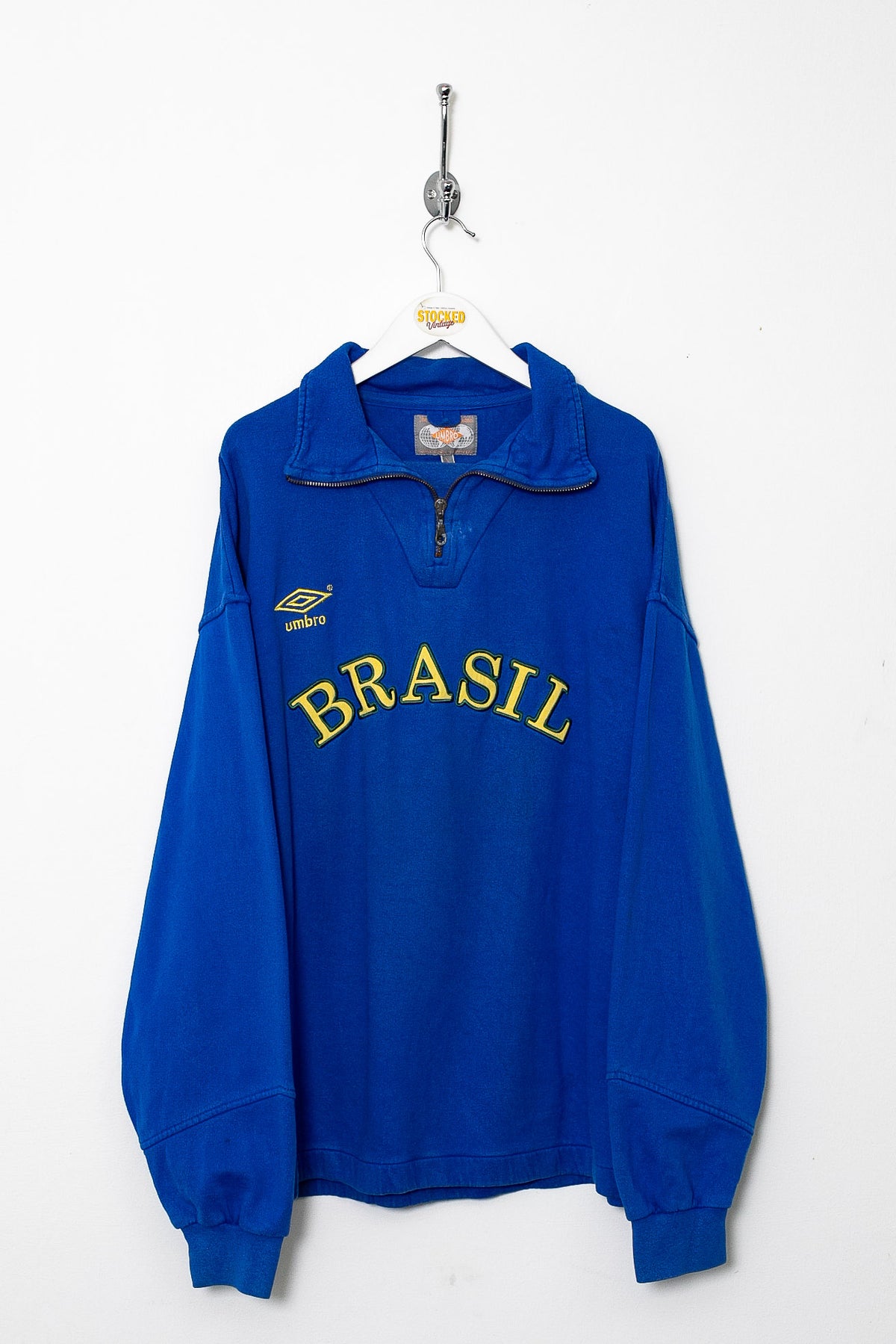 90s Umbro Brazil 1/4 Zip Sweatshirt (L)