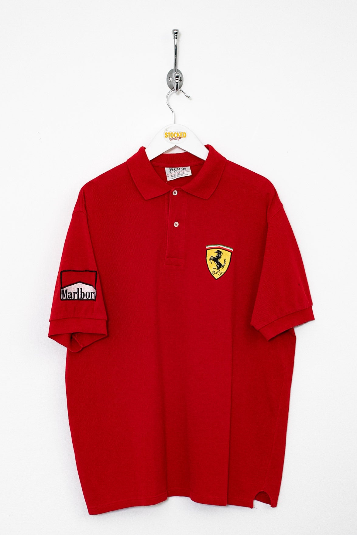 90s Hugo Boss Ferrari Racing Polo Shirt (M)