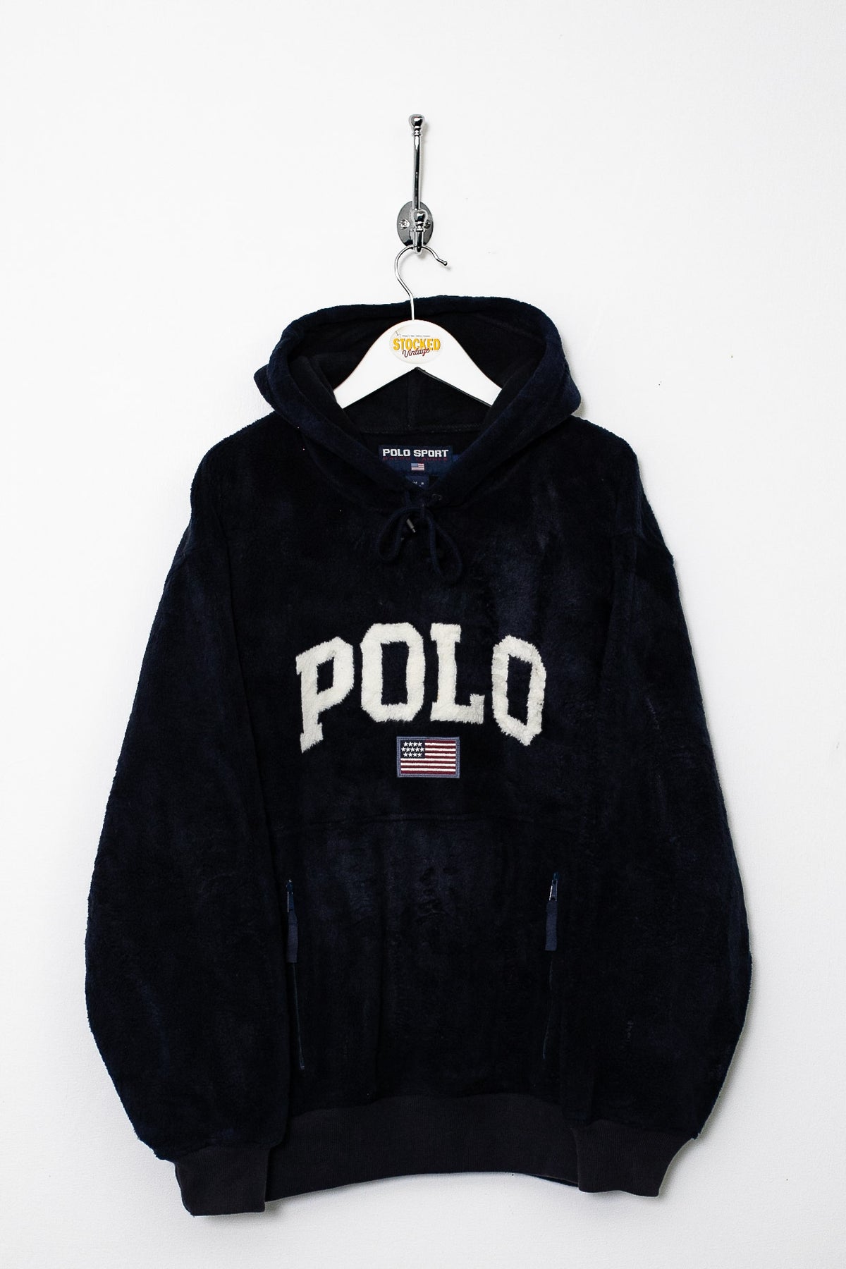 Rare 00s Ralph Lauren Polo Sport Flock Fleece Hoodie (L)