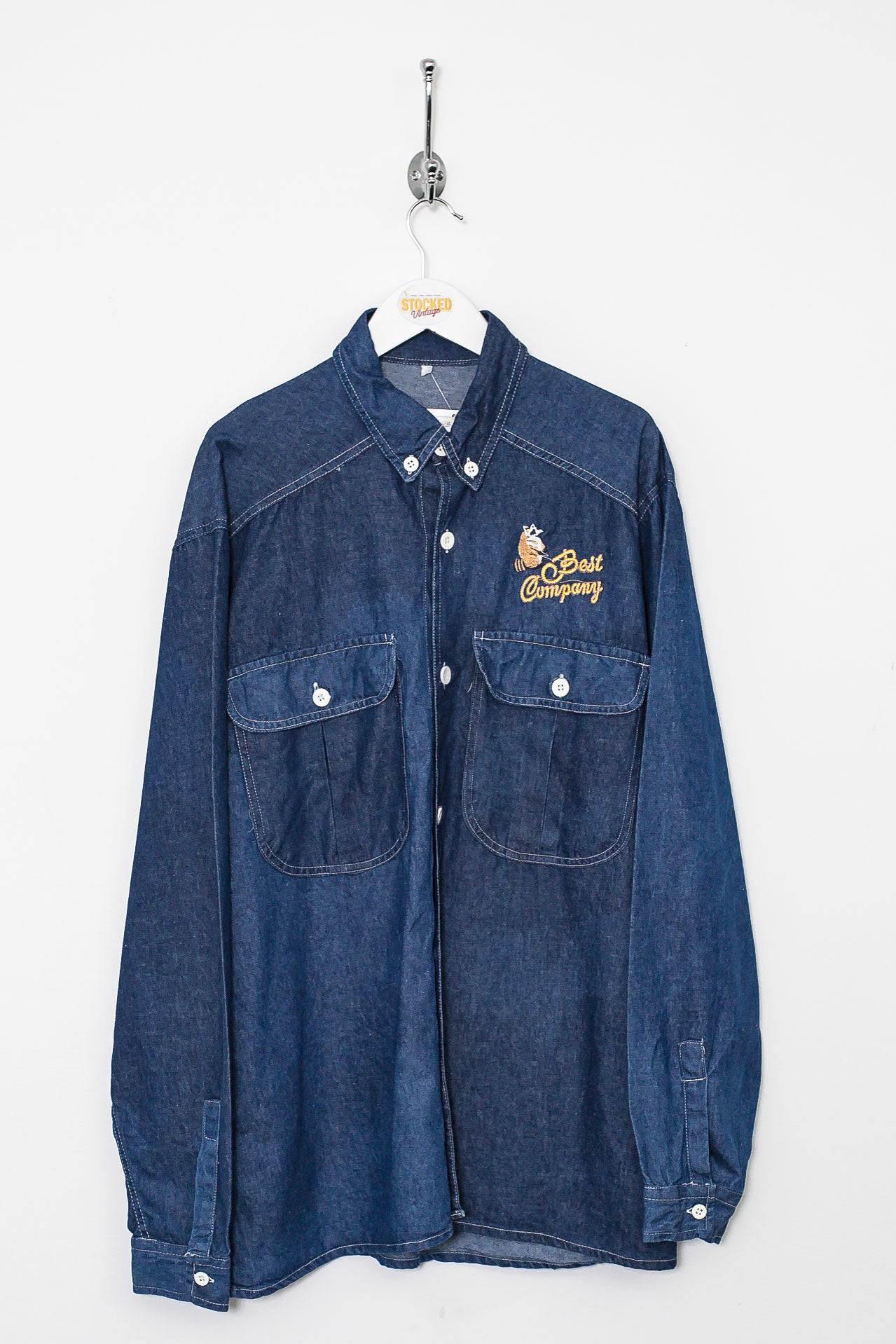 Chef Works Custom Embroidered Mens Detroit Long Sleeve Denim Shirt, Indigo  Blue, M at Amazon Men's Clothing store