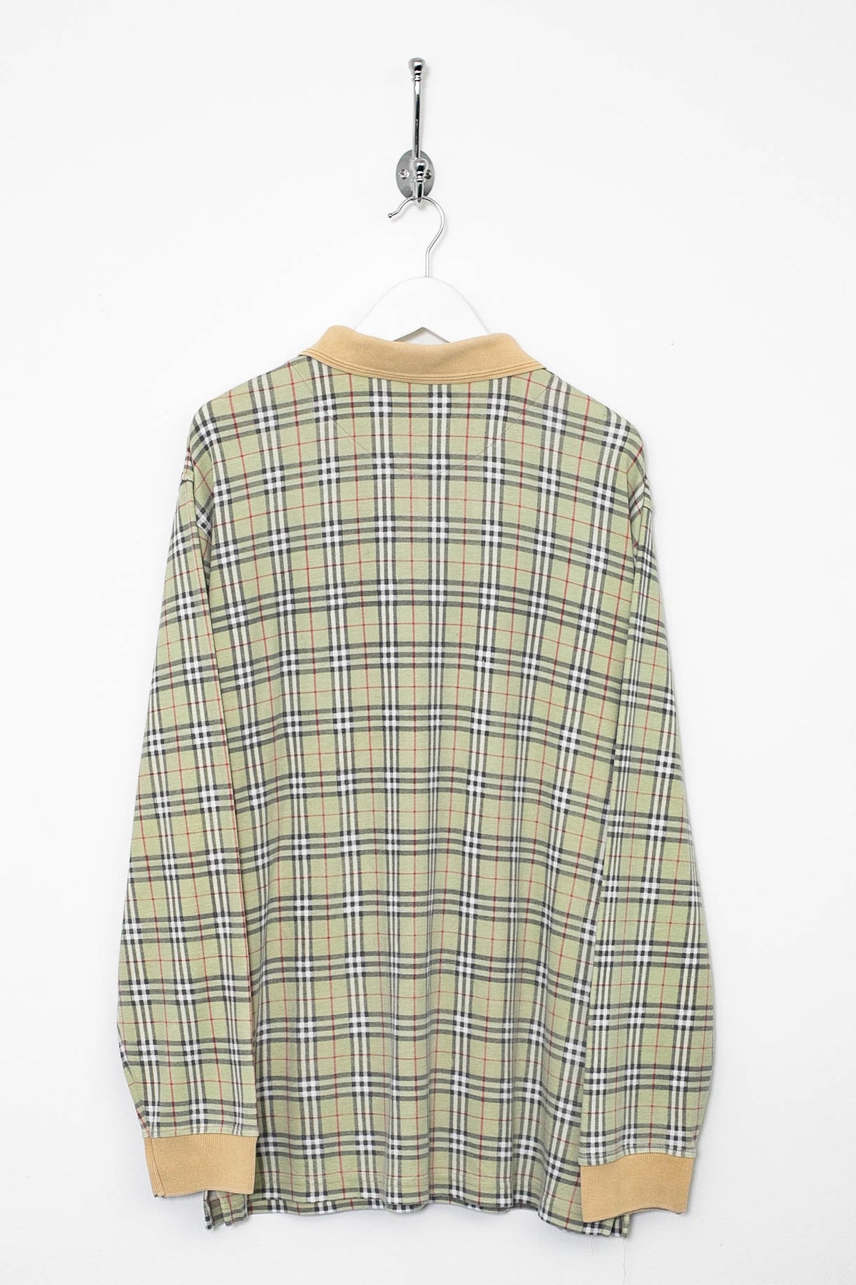 90s Burberry Long Sleeve Polo Shirt (M)