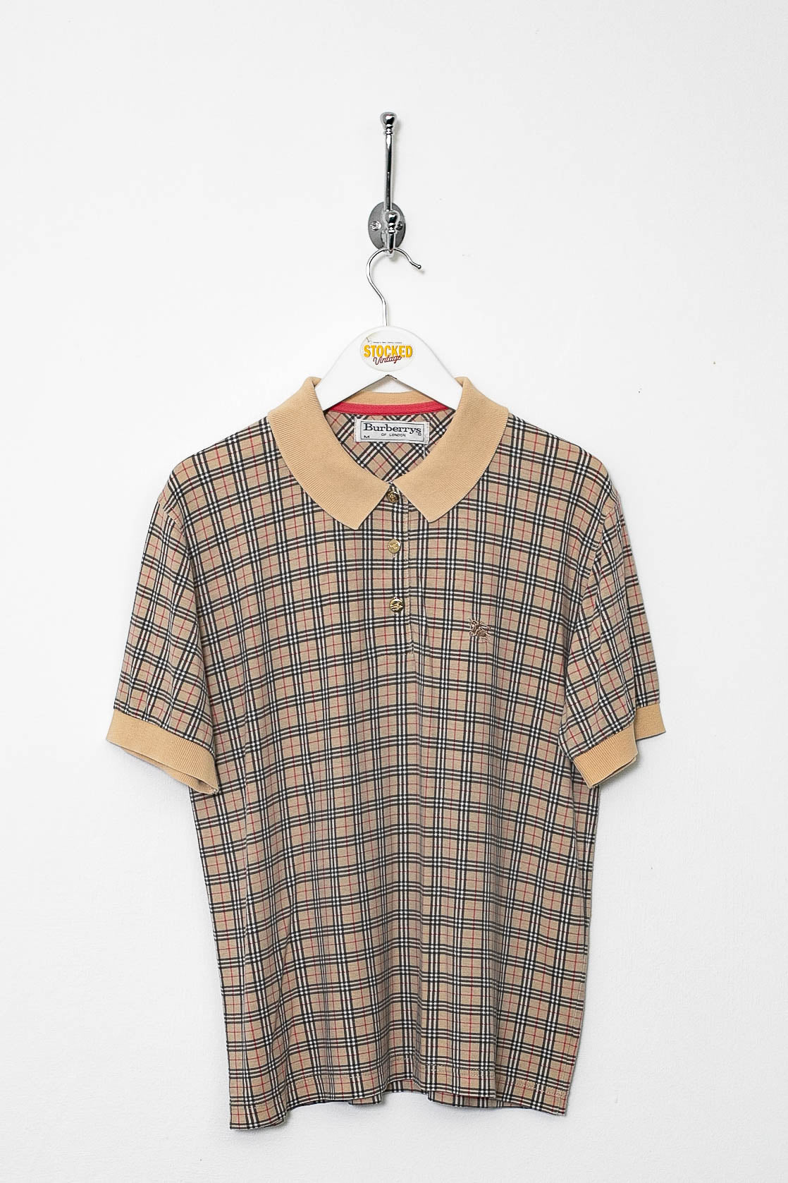 90s Burberry Nova Check Polo Shirt (S)