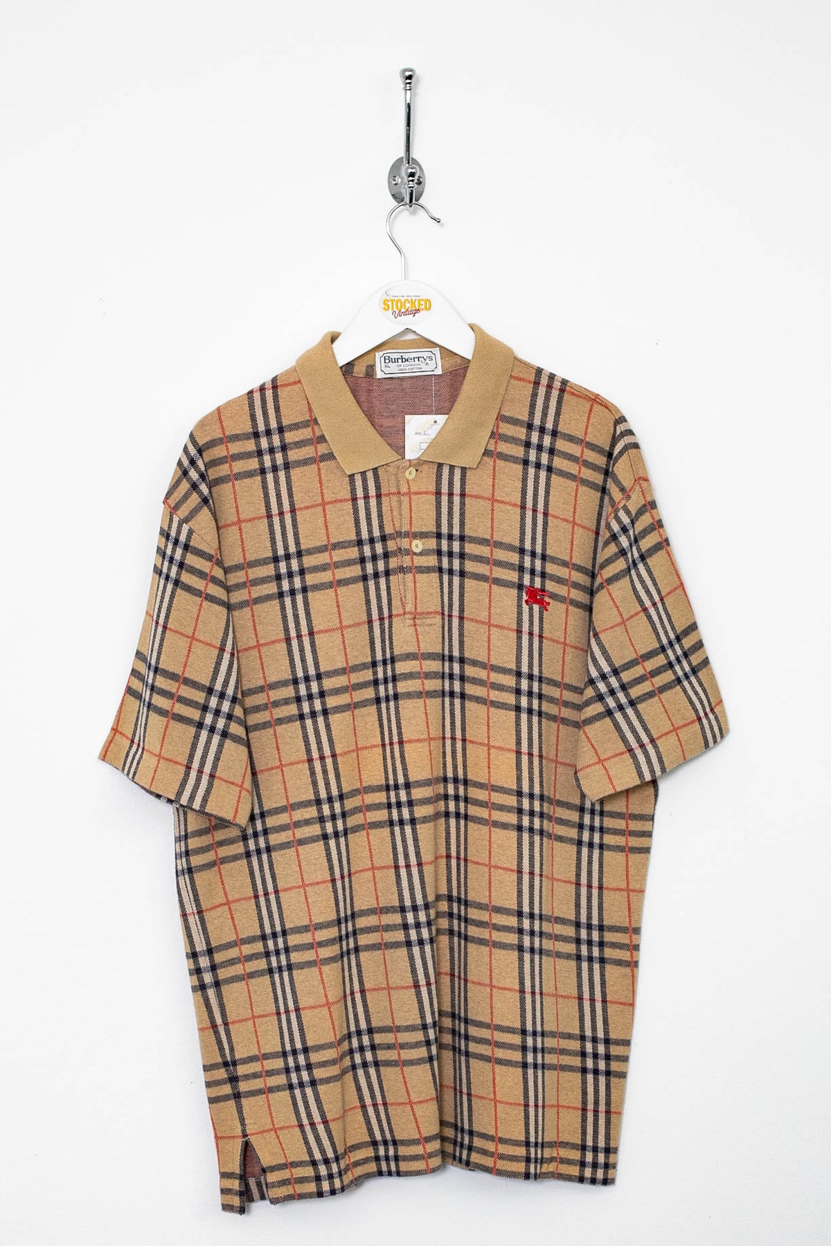 90s Burberry Nova Check Polo Shirt (L)