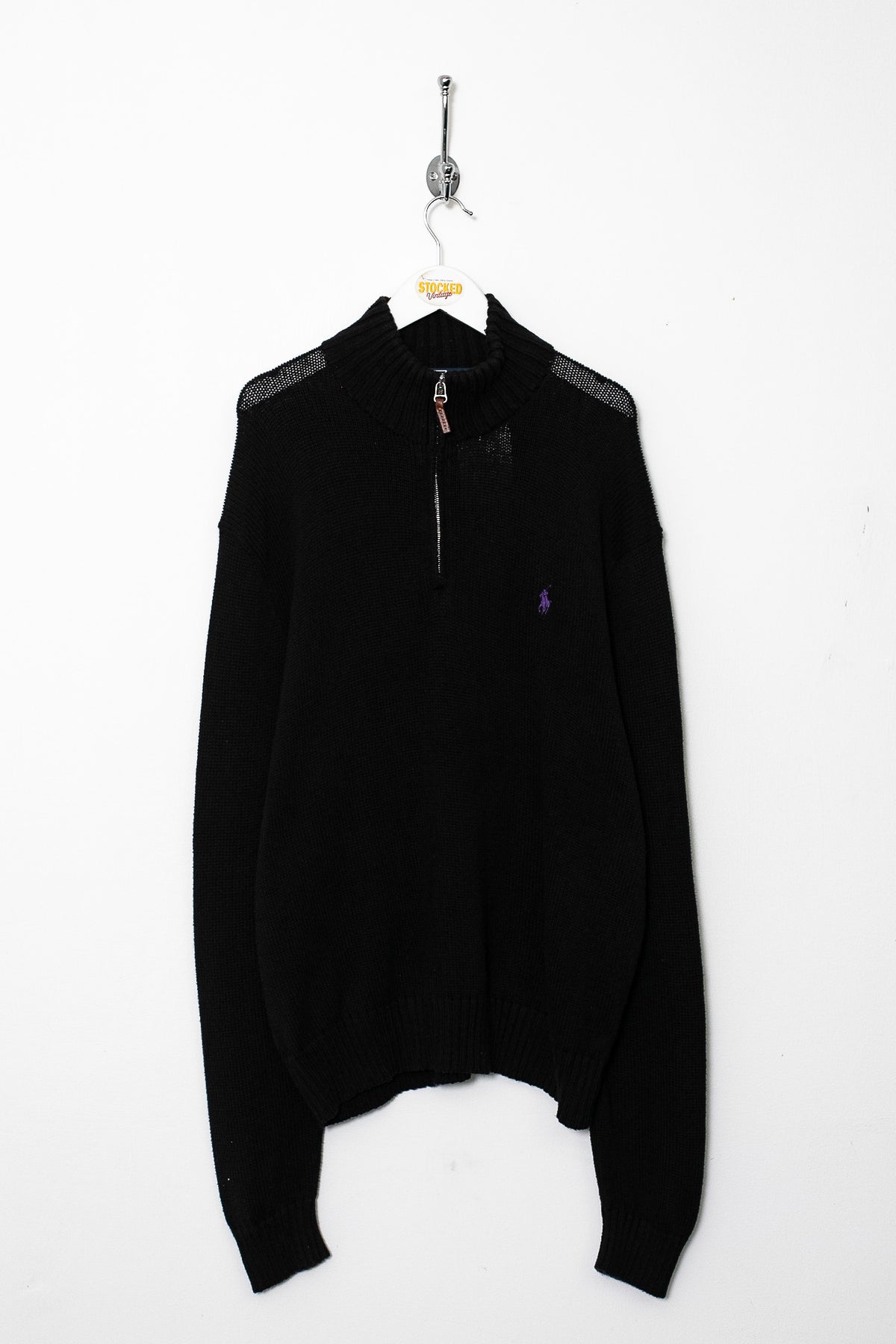 00s Ralph Lauren 1/4 Zip Knit Jumper (XL)