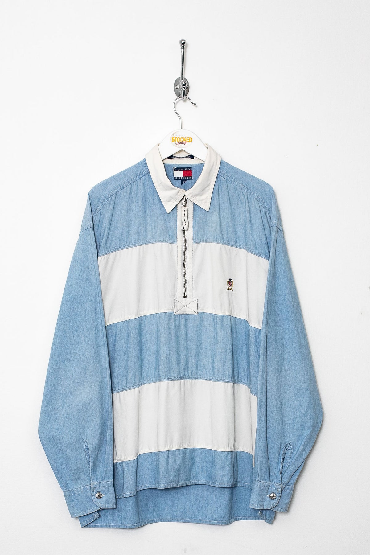 90s Tommy Hilfiger 1/4 Zip Shirt (L)