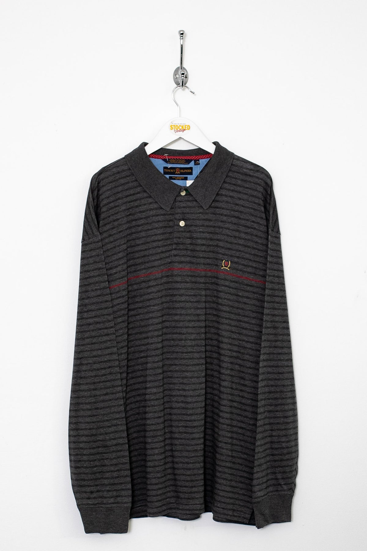 90s Tommy Hilfiger Long Sleeve Polo Shirt (XL)