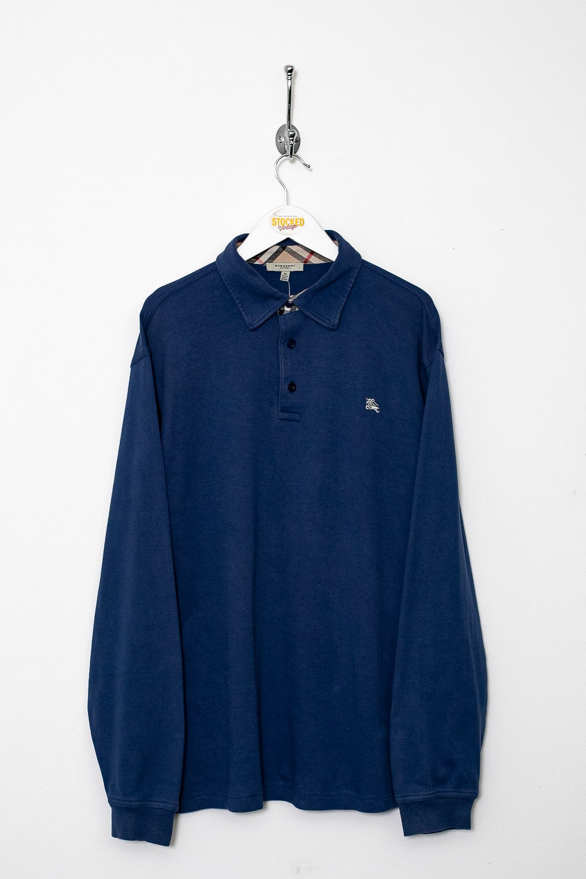 00s Burberry Long Sleeve Polo Shirt (L)