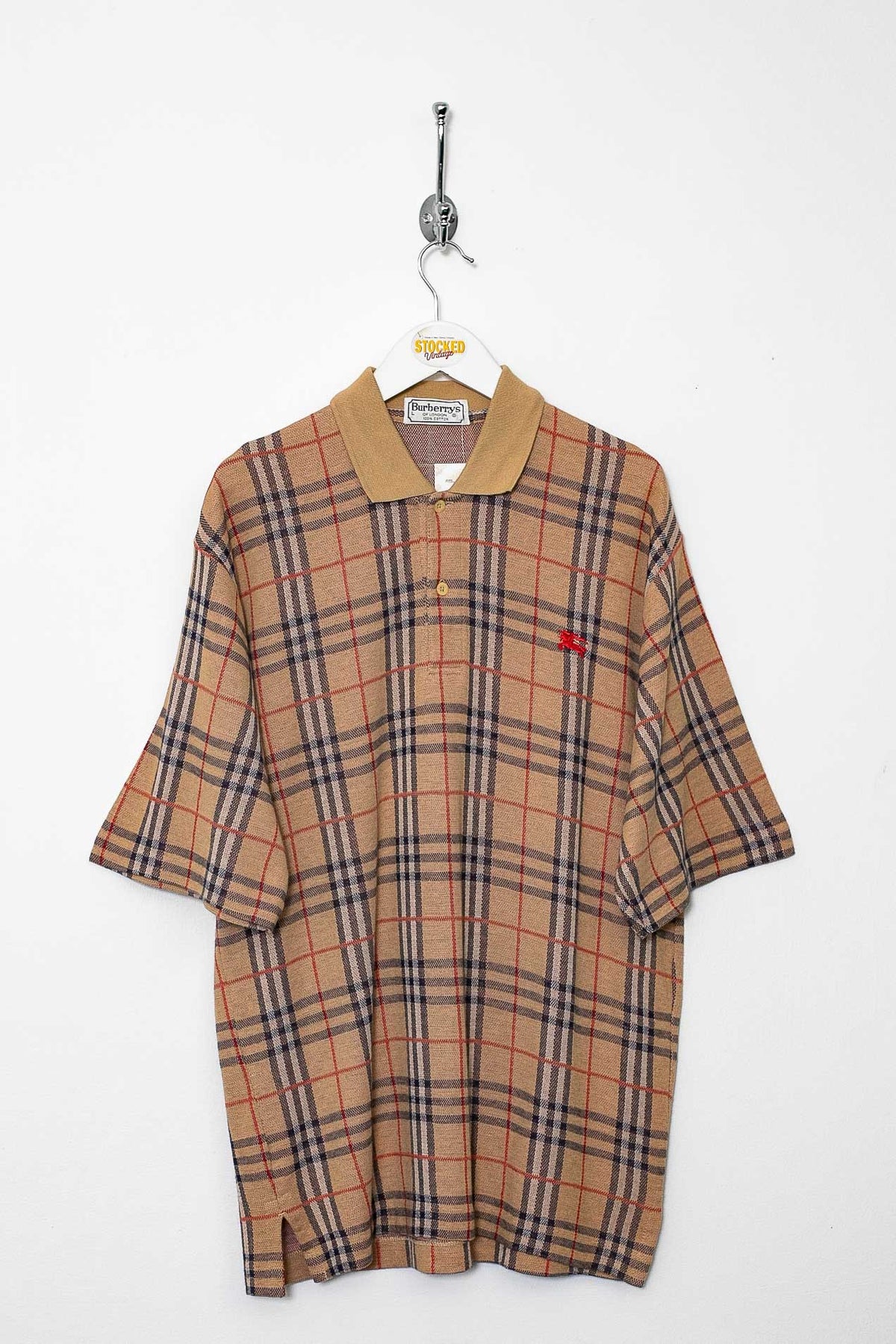 90s Burberry Nova Check Polo Shirt (L)