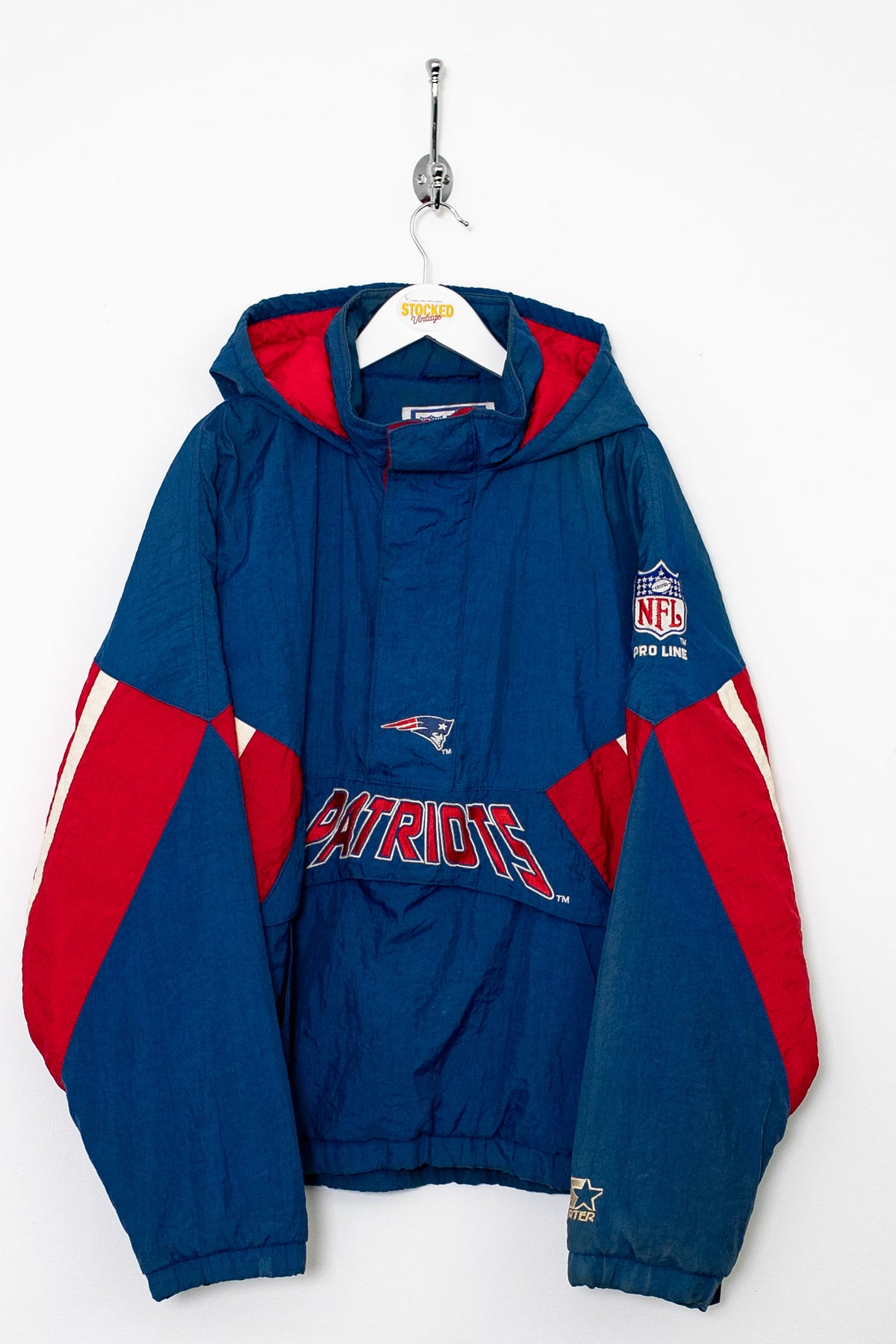 90s Starter NFL New England Patriots 1/4 Zip Padded Jacket (L)