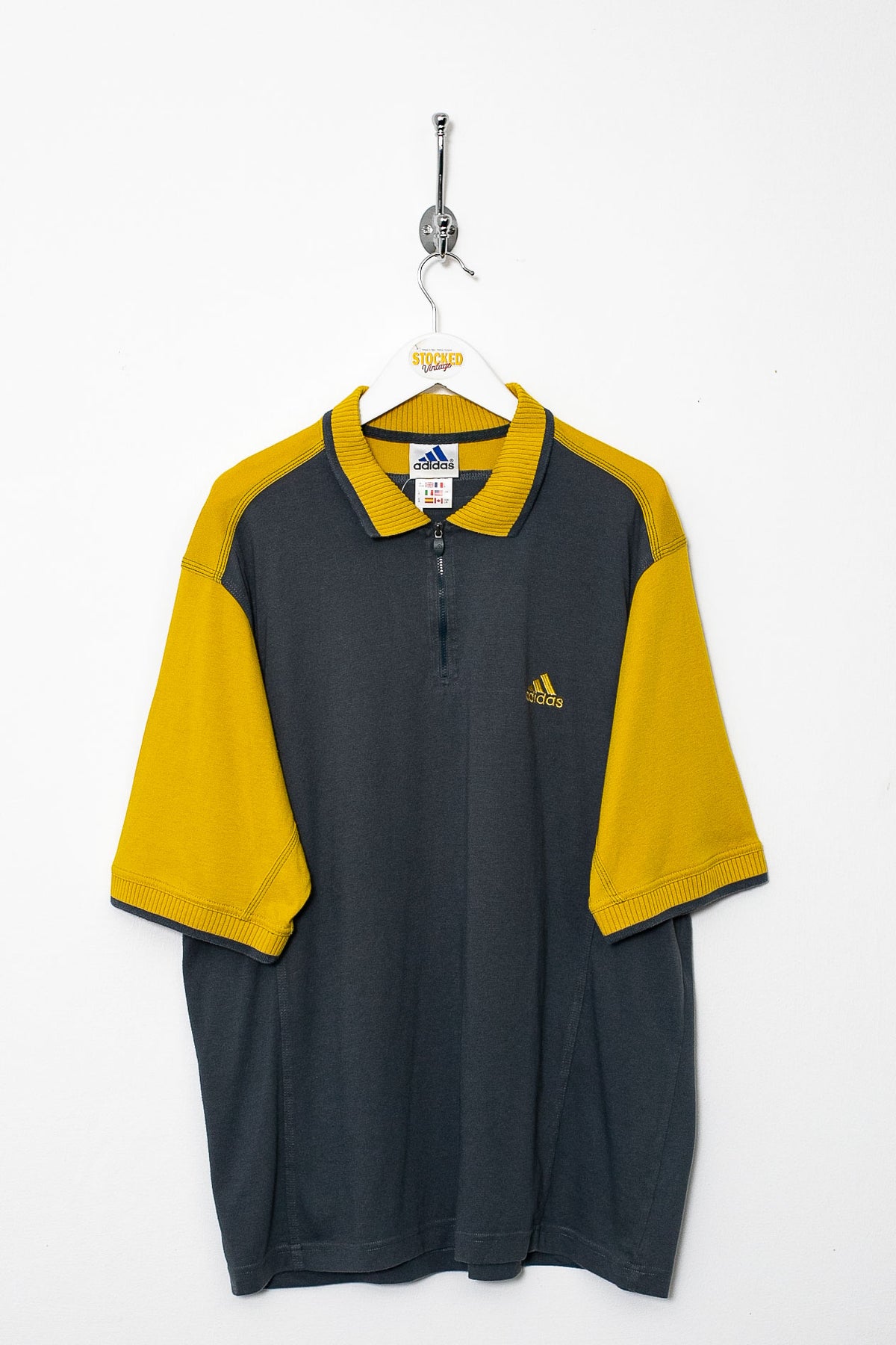 00s Adidas 1/4 Zip Polo Shirt (L)