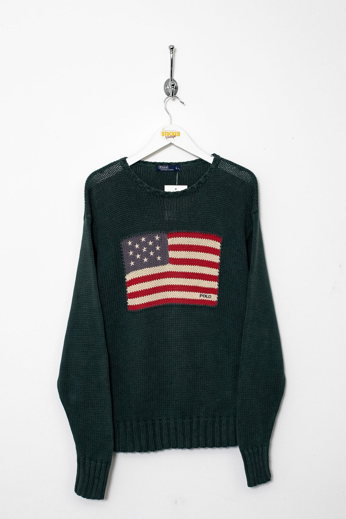 90s Ralph Lauren Flag Knit Jumper (M)