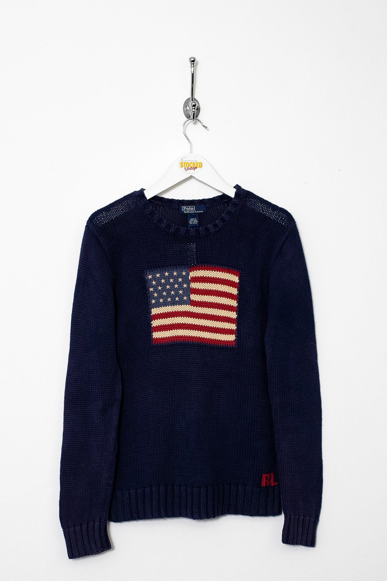 トップス 00s Ralph Lauren archive cotton knit Womens 00s Ralph Lauren Flag Knit Jumper (M) – Stocked Vintage