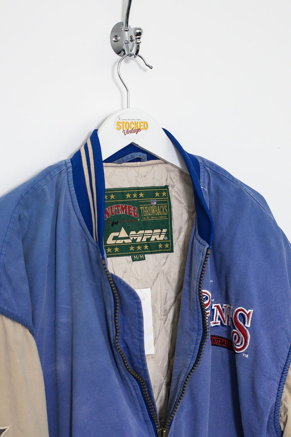 Throwback NY Giants Varsity White/Blue Jacket