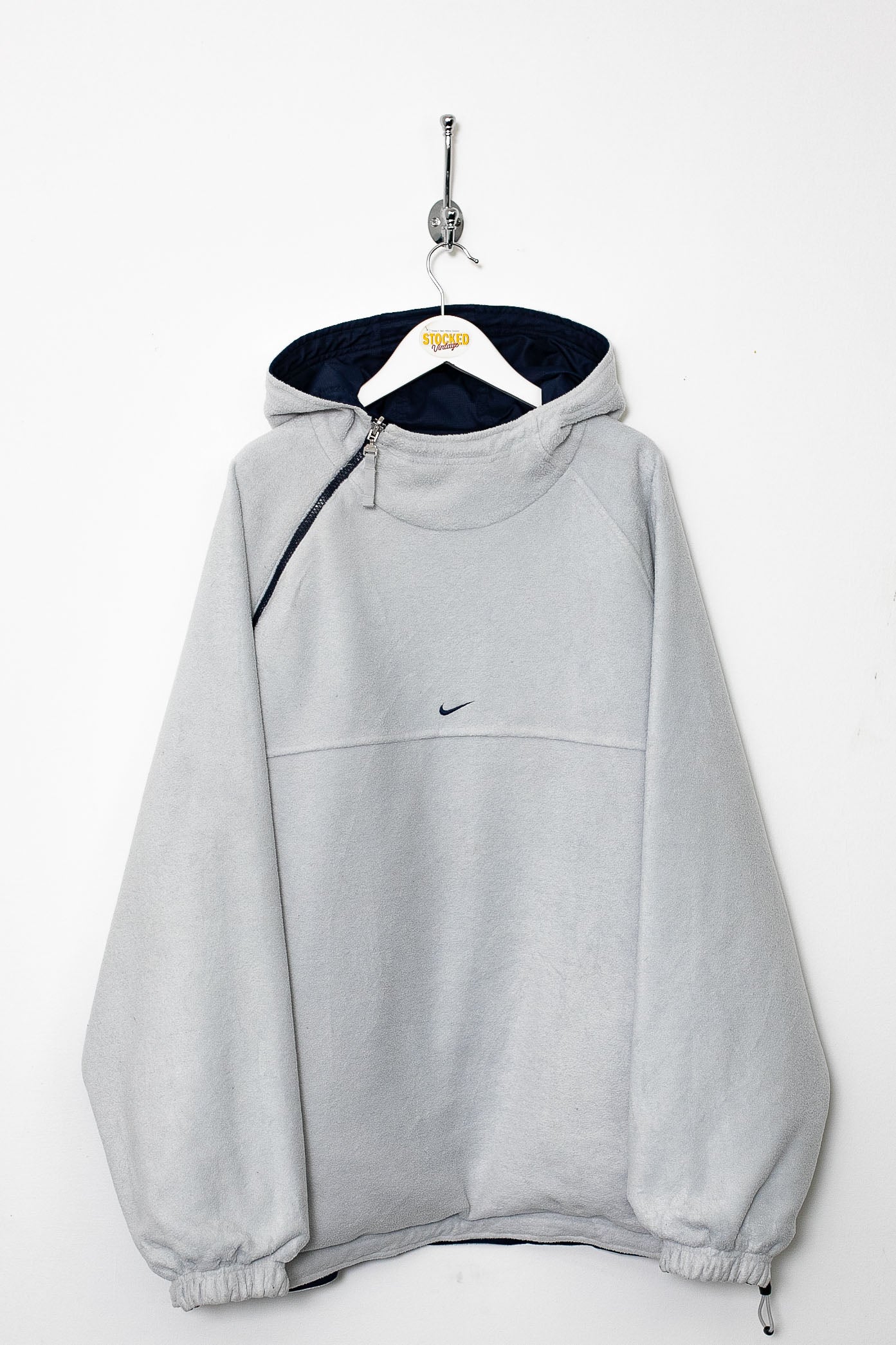 ぺい 00s nike reversible fleece jacket 00s Nike Reversible Sidewinder Fleece Coat Jacket Blue Small