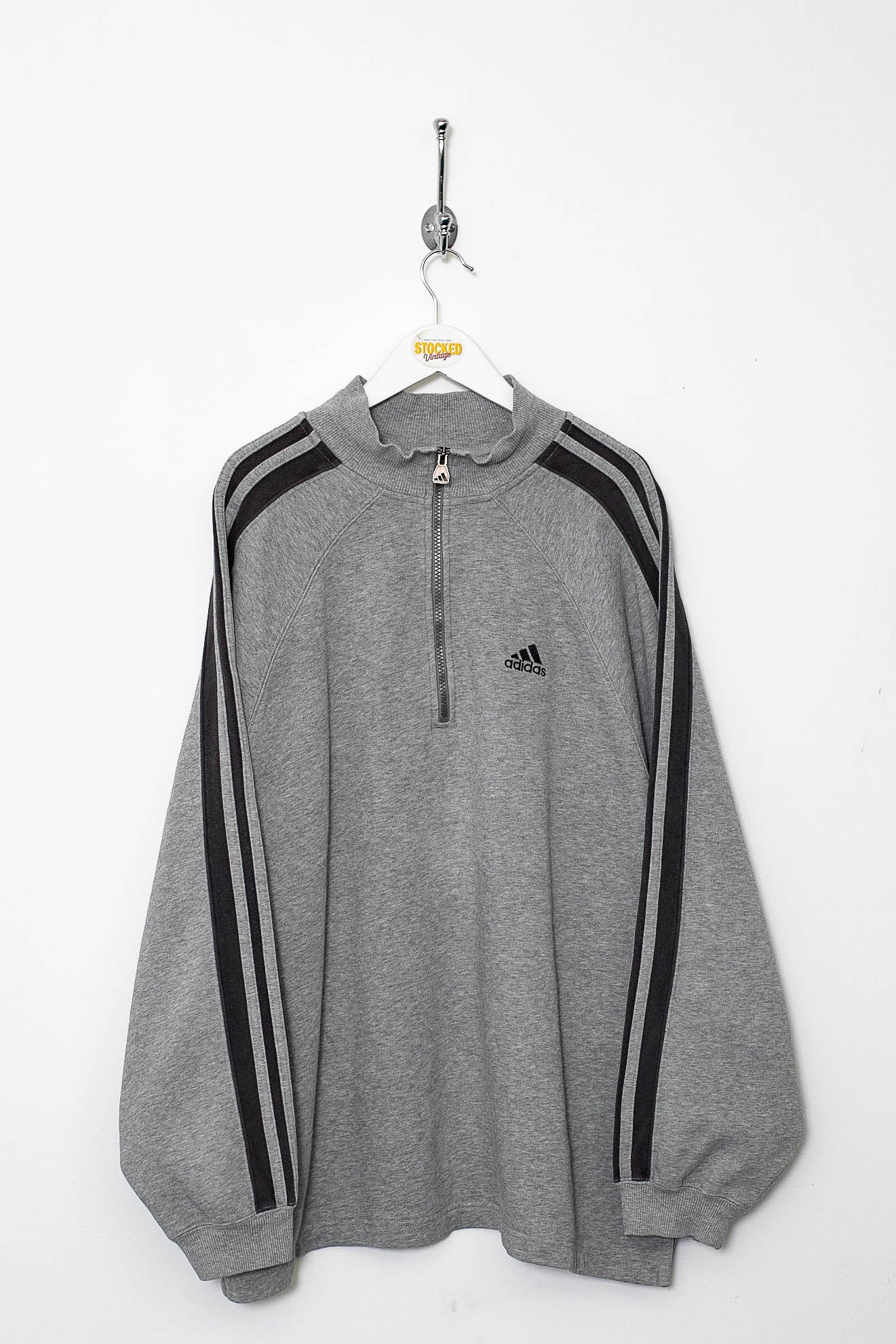 すず１ 00s Adidas 1/4 Zip Sweatshirt (XXL) – Stocked Vintage