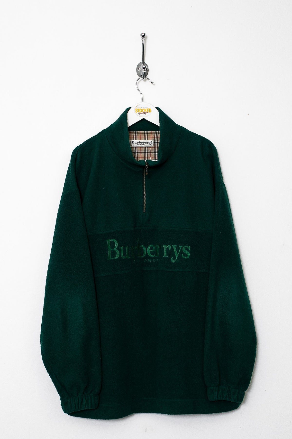 90s Burberry 1/4 Zip Fleece (XL)