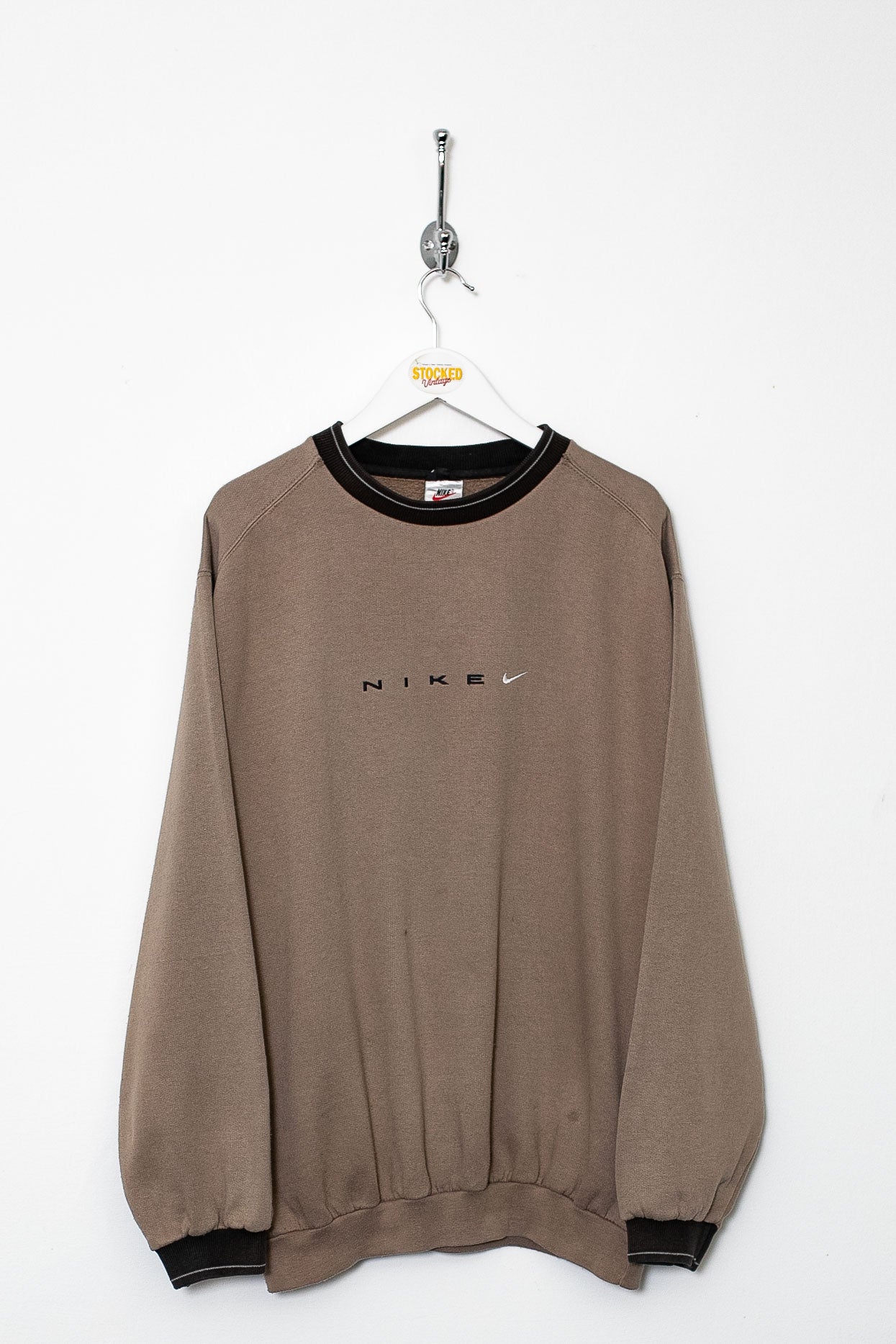 vintage nike spellout sweatshirt beige