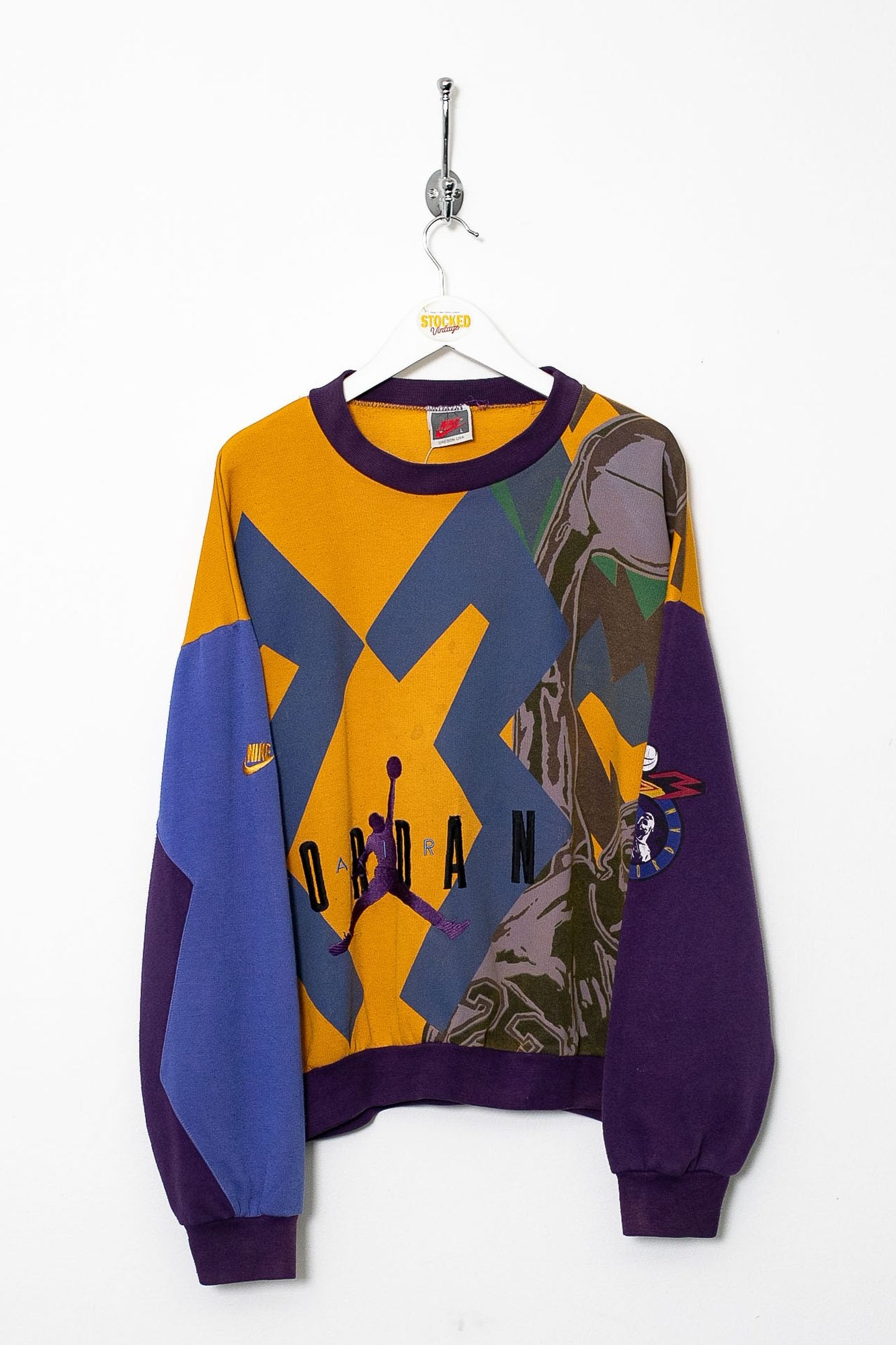 Rare 90s Nike Jordan AOP Sweatshirt (M) – Stocked Vintage