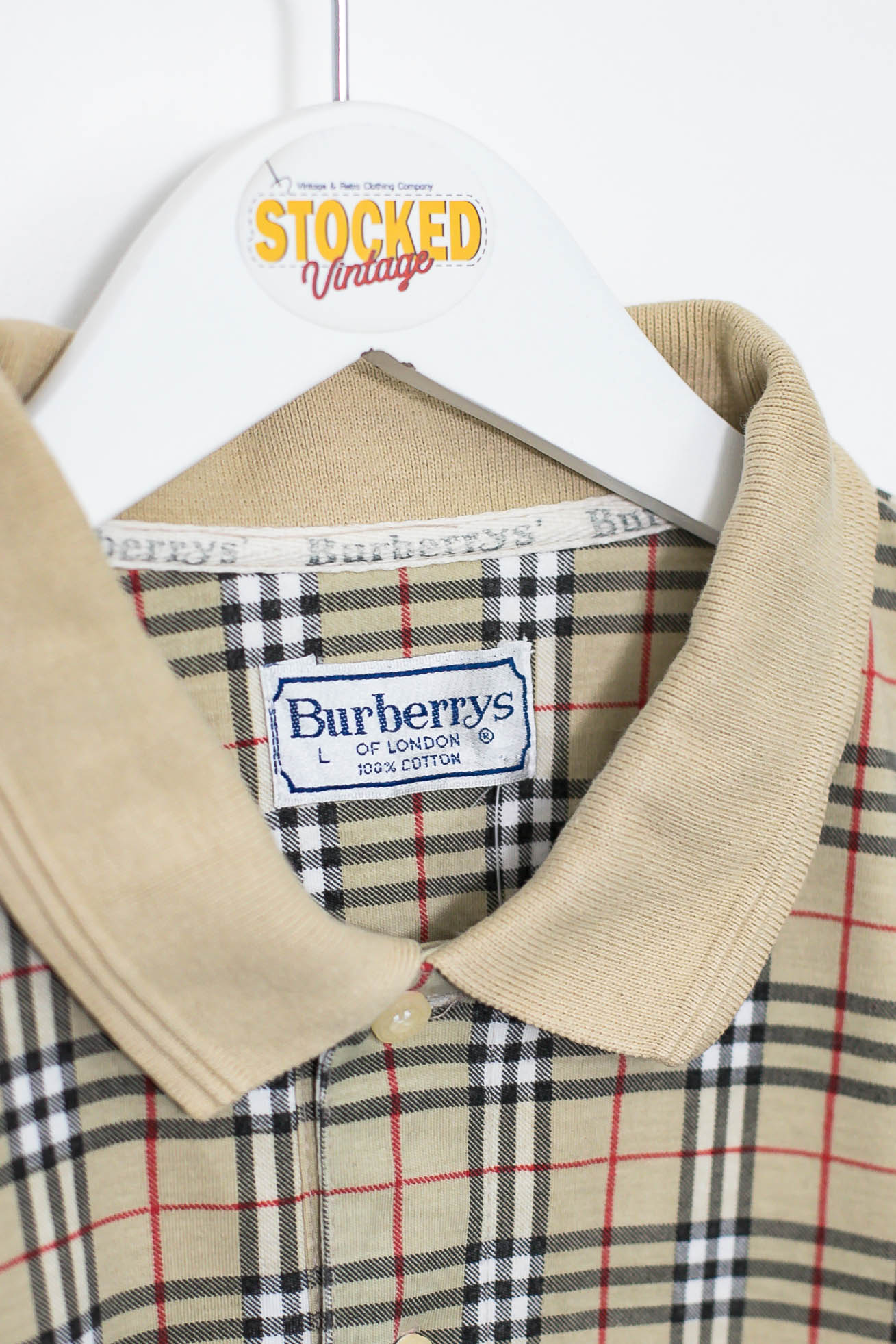 90s Burberry Nova Check Long Sleeve Polo Shirt (M) – Stocked Vintage