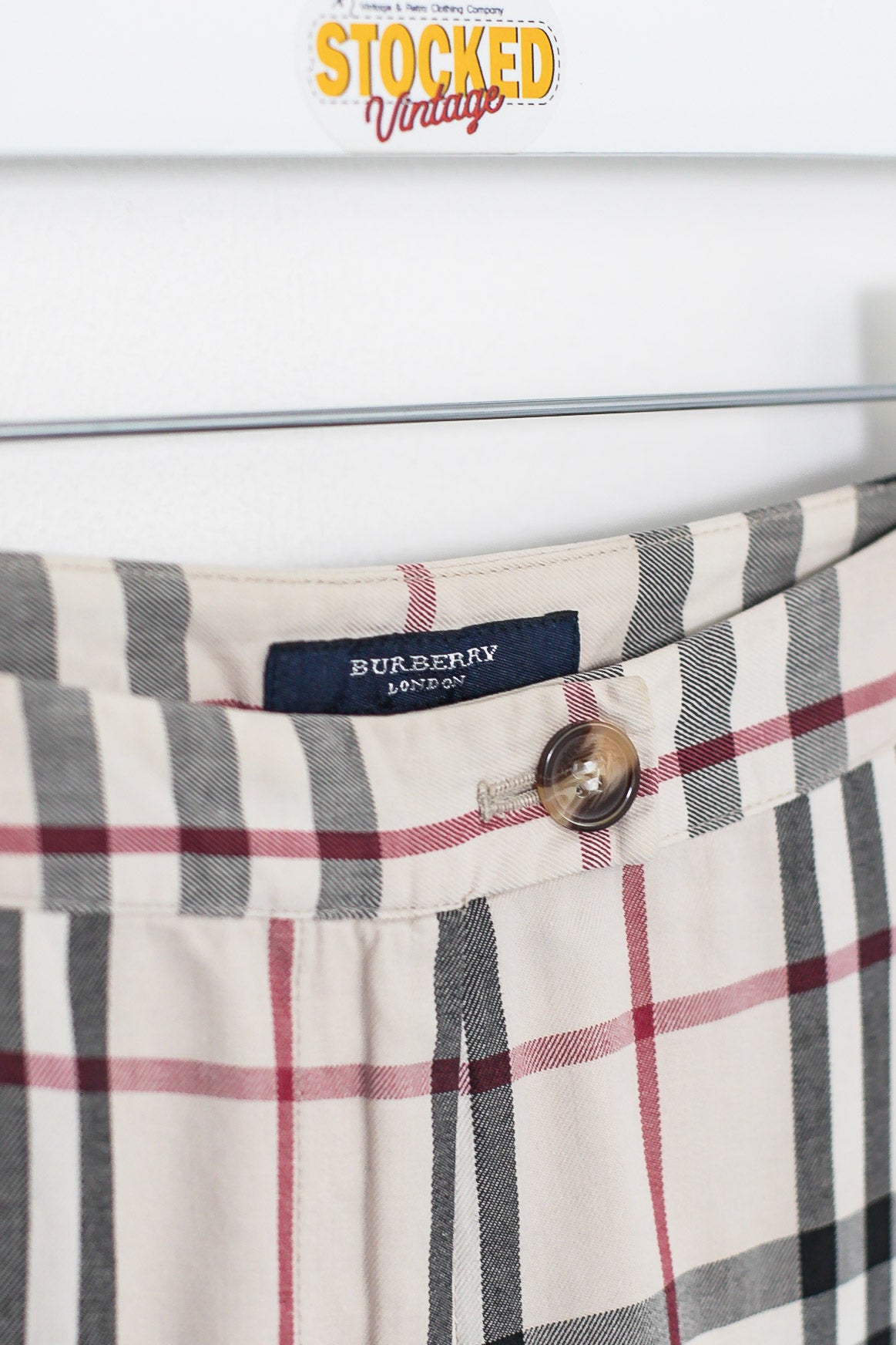 Buy Burberry's Stripe Check Pants in Tan | Hypebae